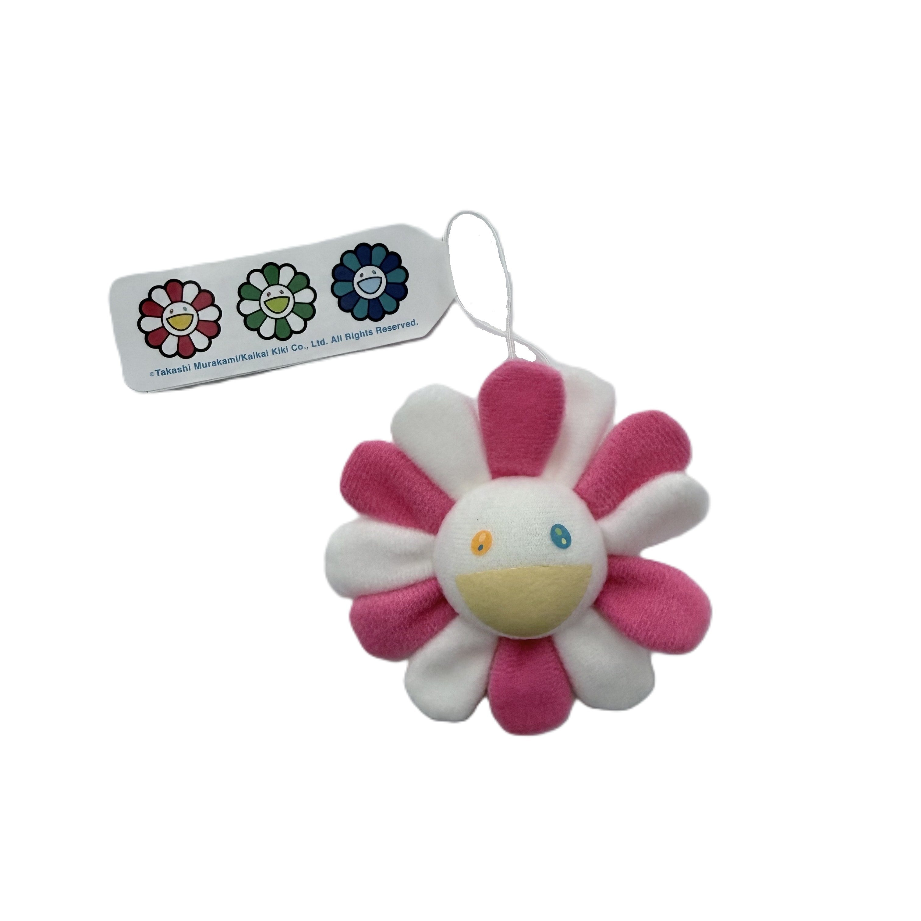 Takashi Murakami Plush Flower Pin Keychain Pink/White – RIF LA