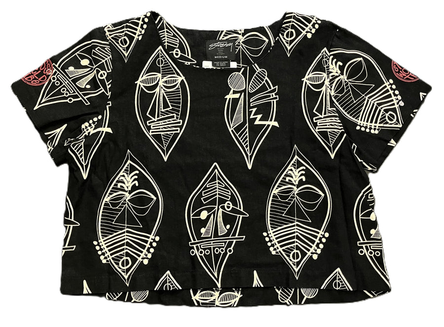 Stussy World Tribe Crop Top Black (WORN)