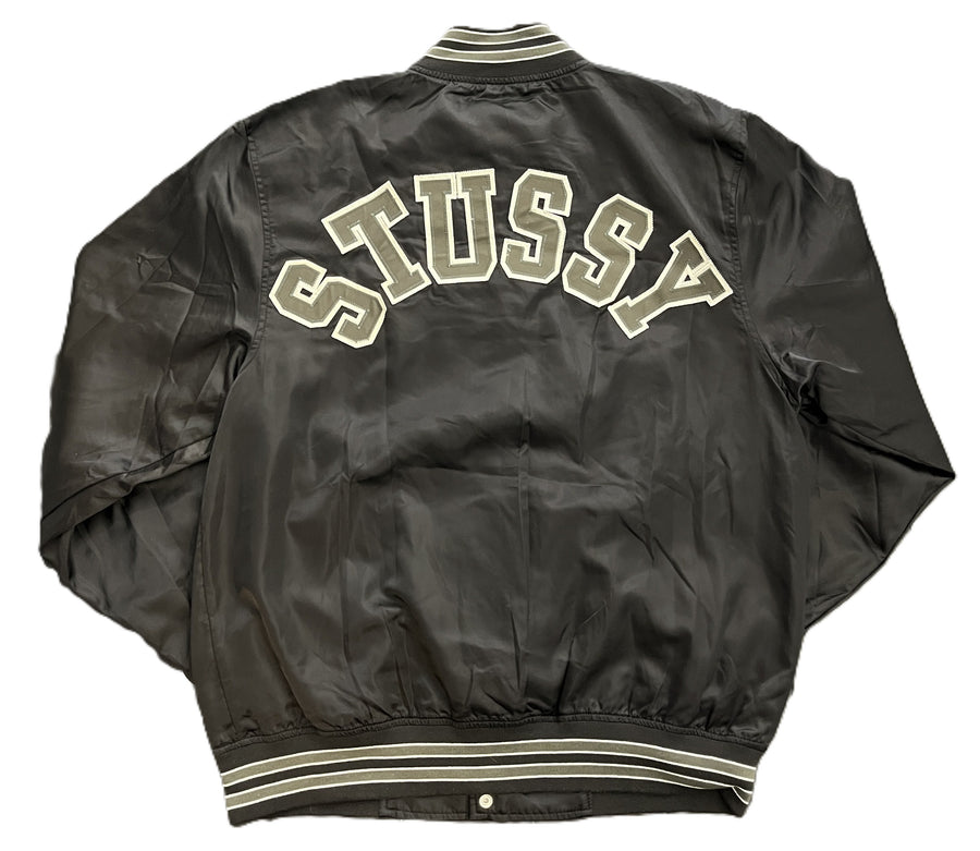 Stussy Skull Embroidery Bomber Jacket Black (WORN)