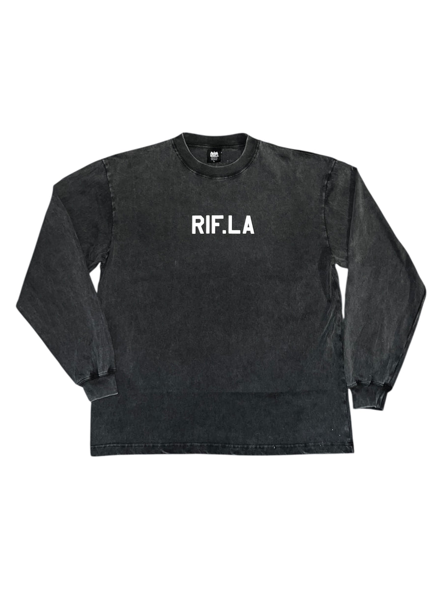 RIF Small Logo Longsleeve Tee Washed Grey