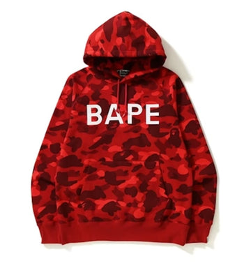 BAPE Color Camo Pullover Hoodie Red