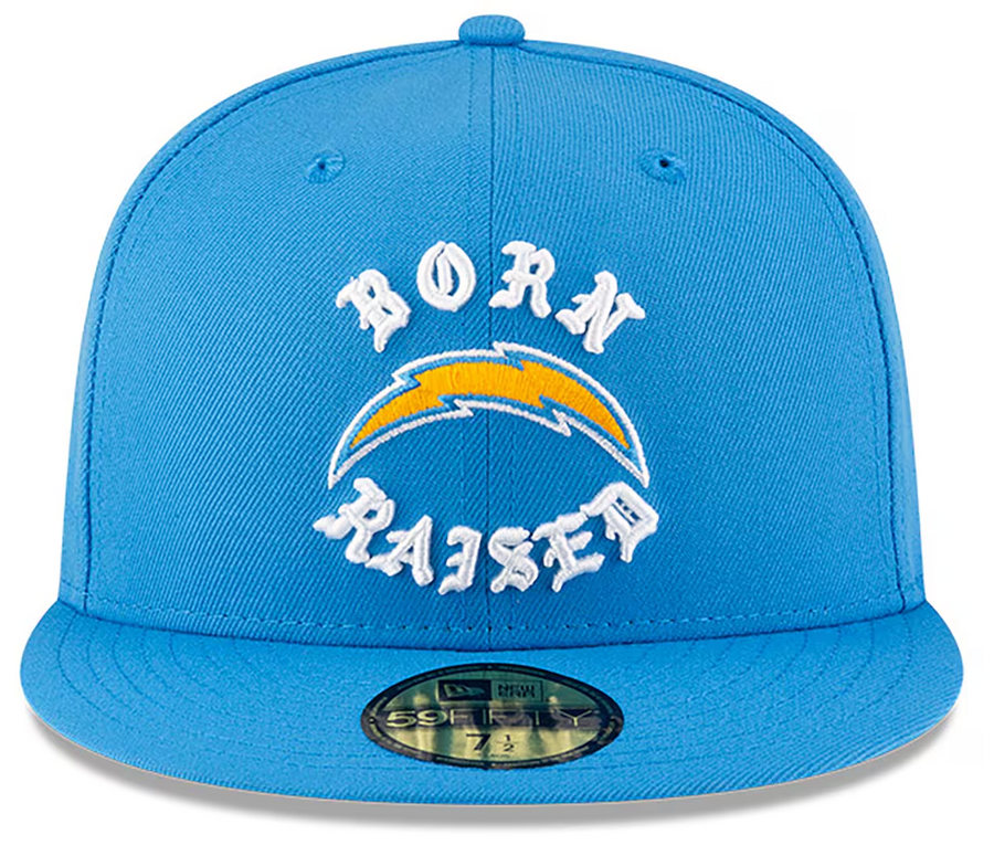 Born x Raised Chargers New Era Fitted Hat Powder Blue