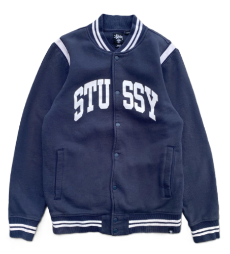 Stussy Vintage Varsity Bomber Jacket Navy – RIF LA