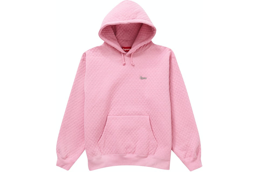 Supreme Micro Quilted Hooded Sweatshirt Dusty Pink