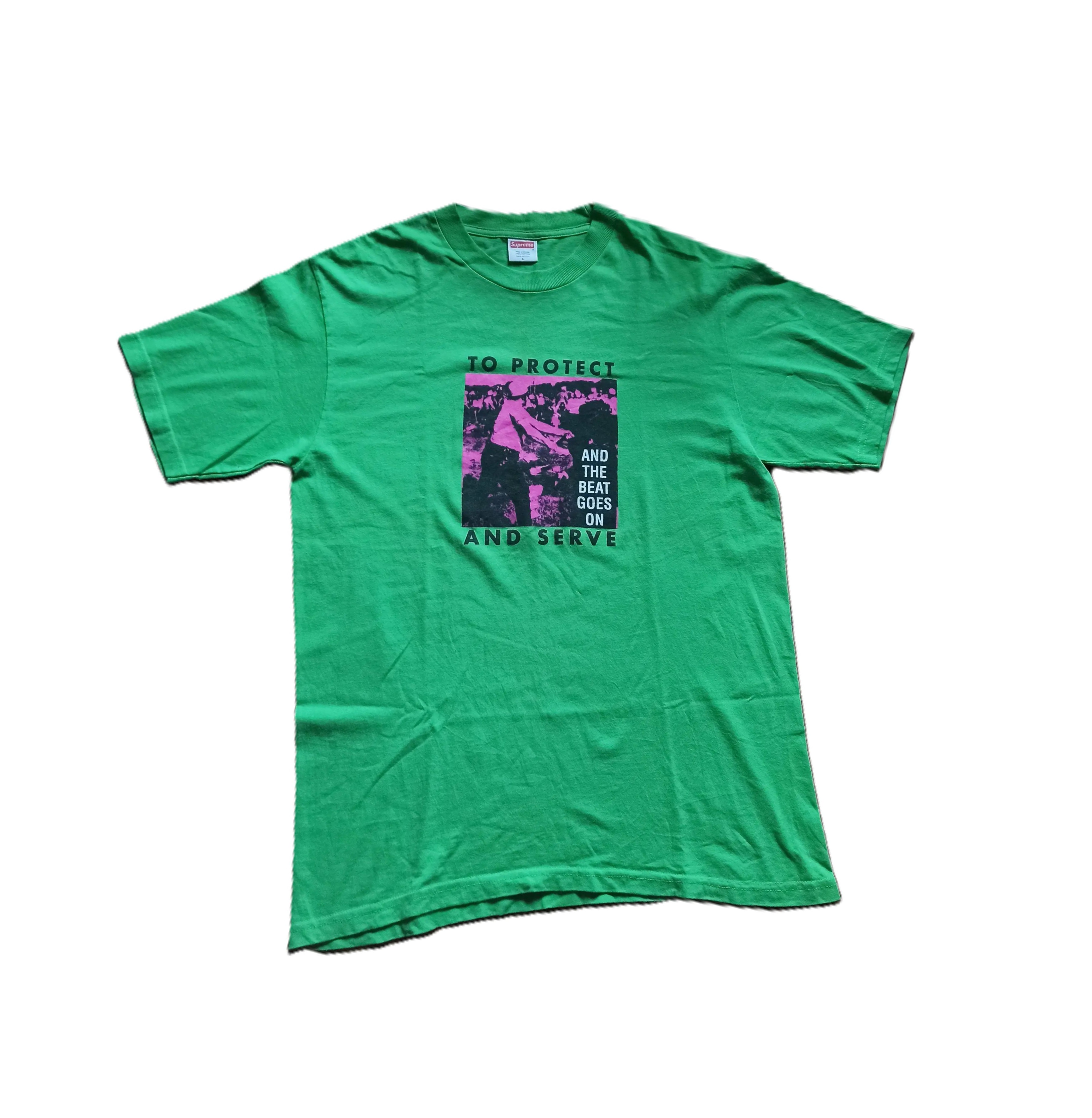 Supreme Protect and Serve Tee Lime (WORN) – RIF LA