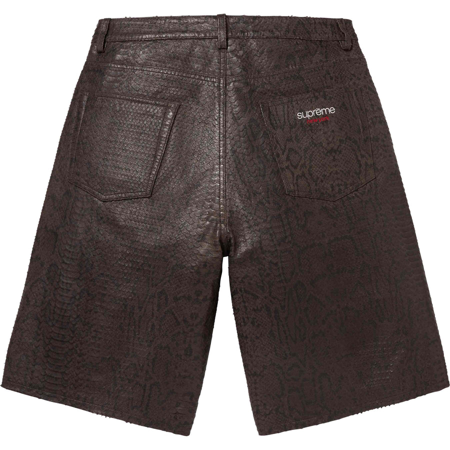 Supreme Baggy Leather Short Brown Snakeskin