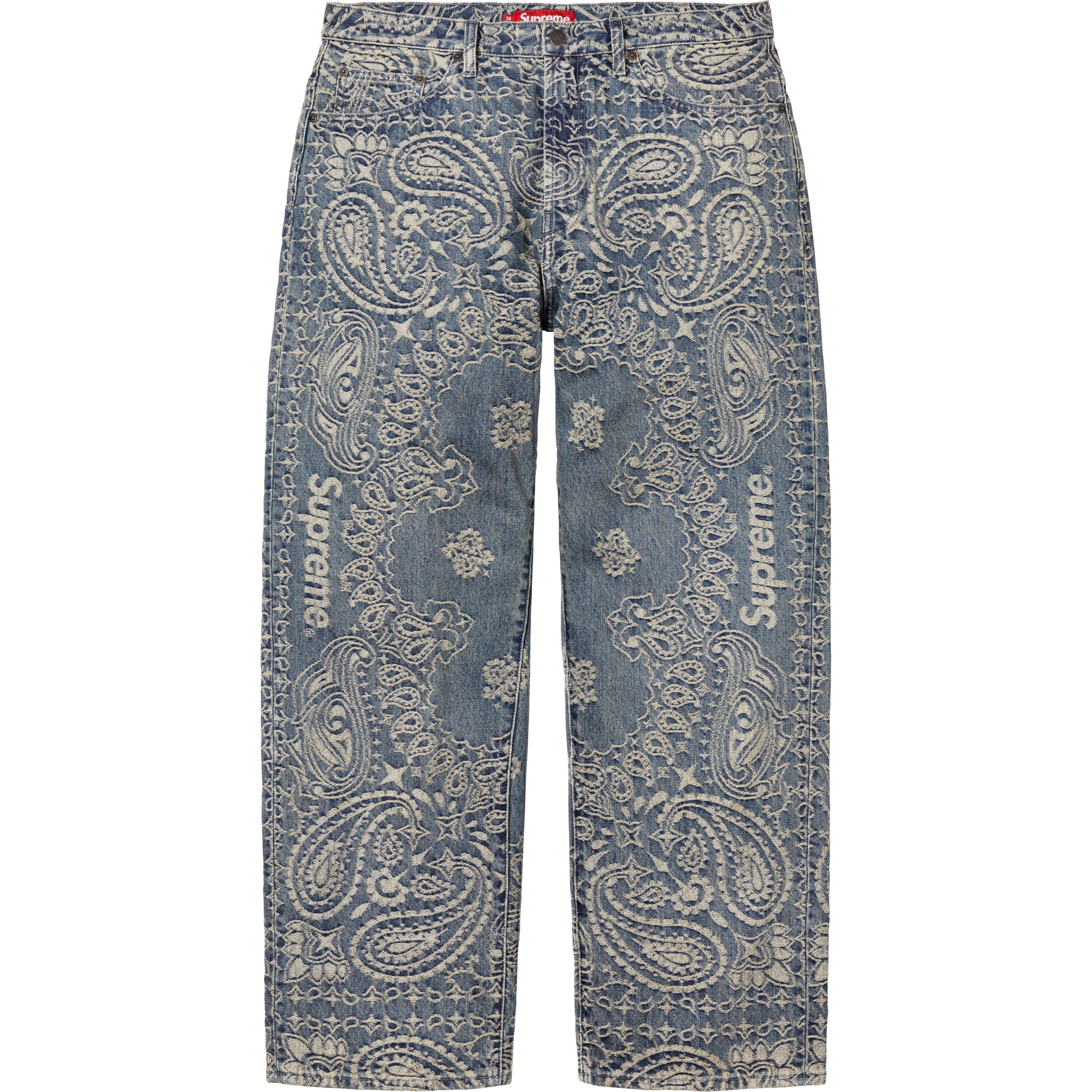 Bandana Jacquard Baggy Denim Jean Dirty Indigo – RIF LA
