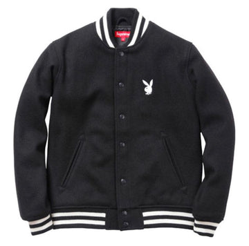 Supreme Playboy Varsity Jacket Black (WORN)