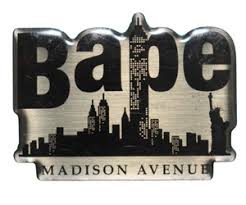 BAPE Madison Avenue Enamel Pin Silver