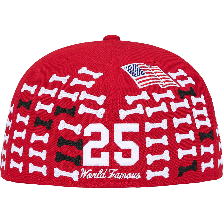 Supreme New Era Bones Box Logo Hat Red