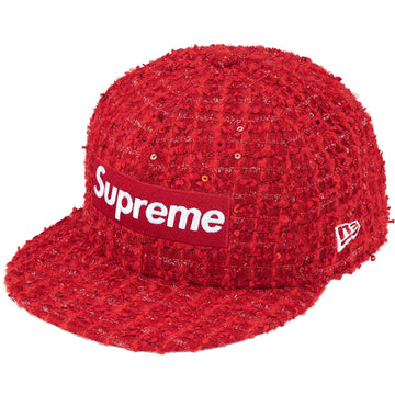 Supreme Boucle Box Logo New Era Fitted Hat Red
