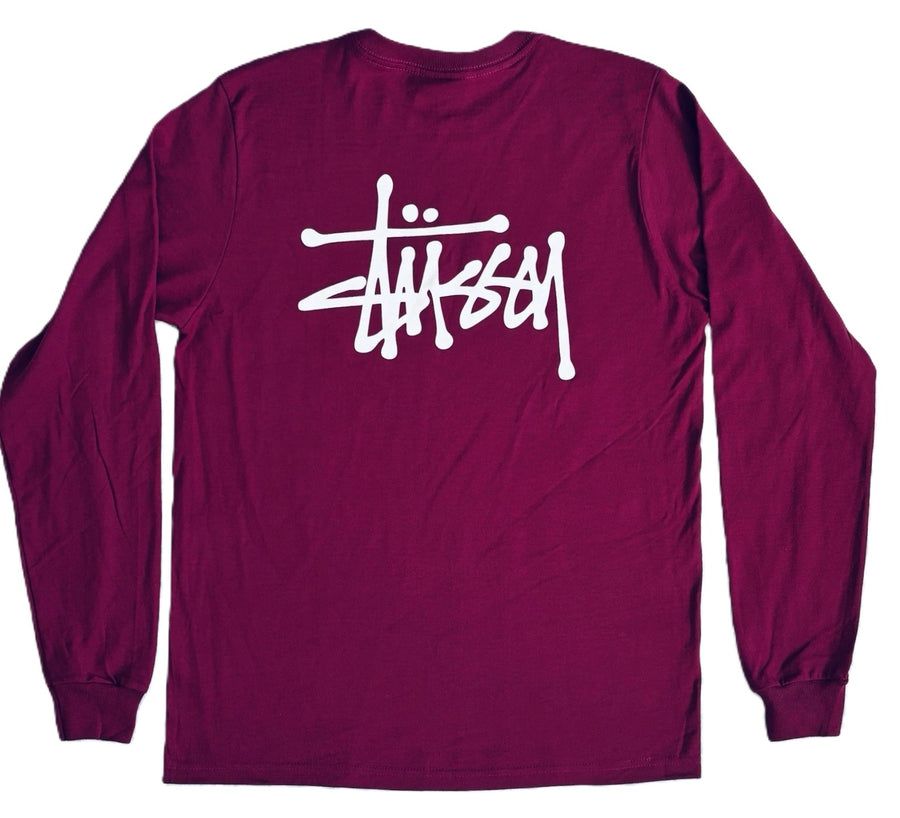 Stussy Basic Logo L/S Tee Scarlet