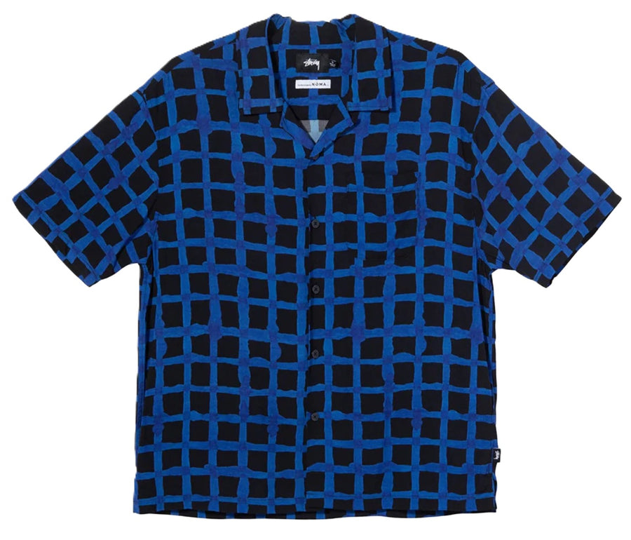 Stussy NOMA Hand Drawn Grid Shirt Black/Blue (WORN)