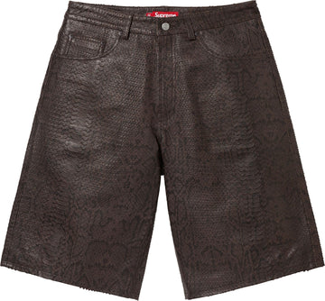 Supreme Baggy Leather Short Brown Snakeskin