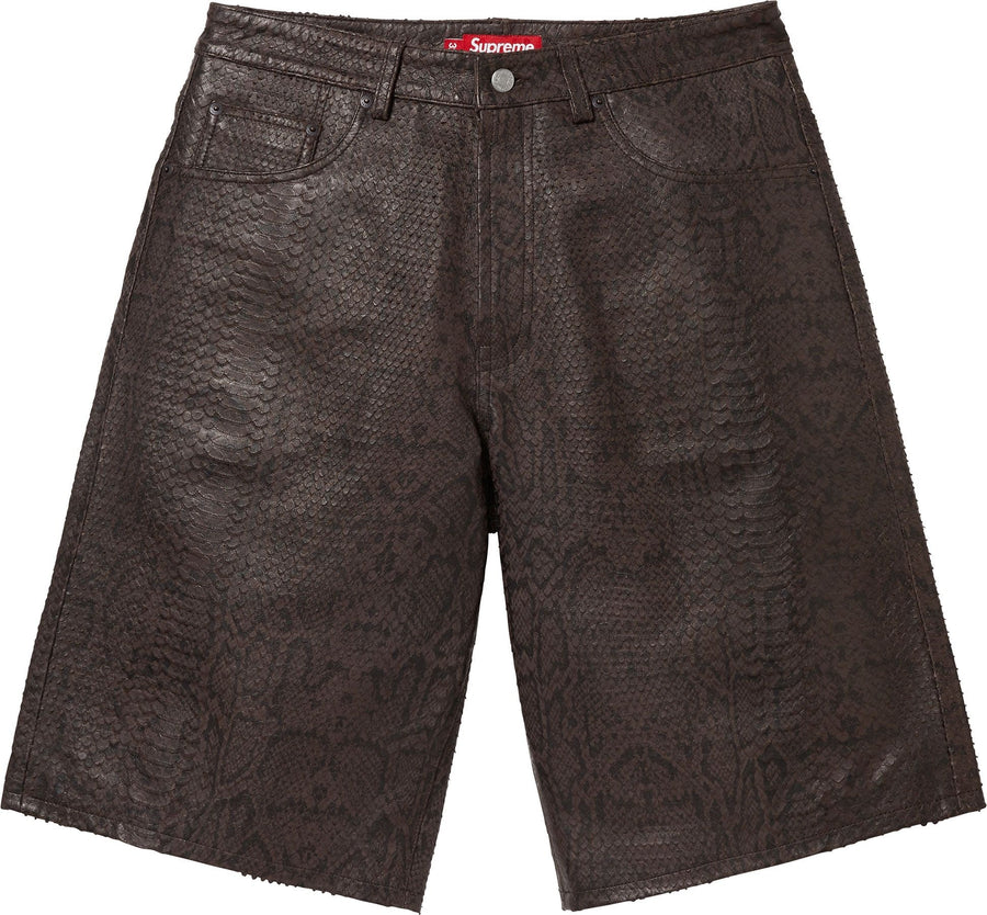 Supreme Baggy Leather Short Brown Snakeskin