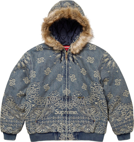 Bandana Jacquard Denim Hooded Work Jacket Dirty Indigo – RIF LA