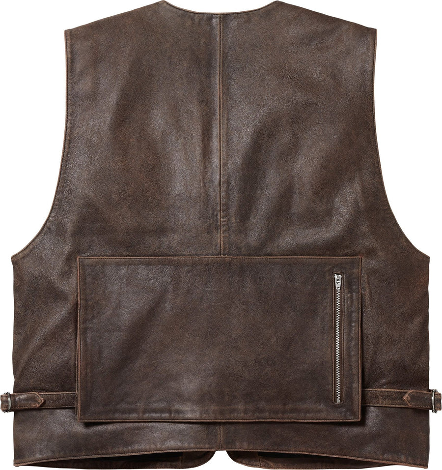 Supreme Leather Cargo Vest Brown (WORN)