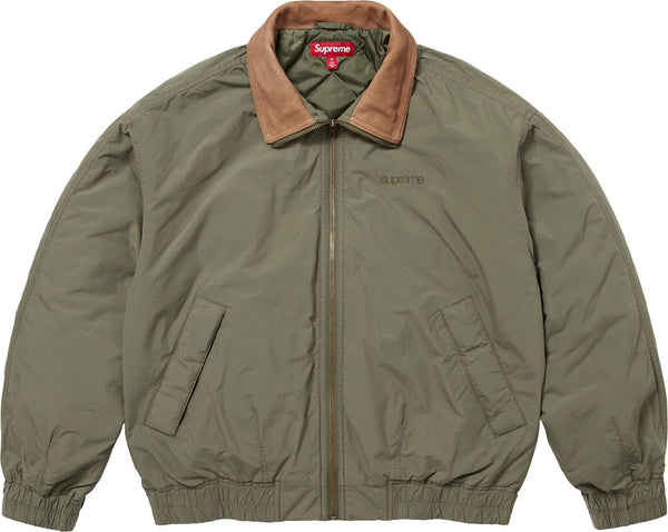 Supreme Leather Collar Utility Jacket Olive – RIF LA
