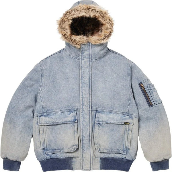 Supreme Reversible Faux Fur Hooded Work Jacket Denim – RIF LA