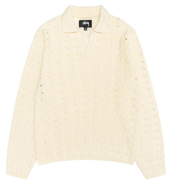 トップス 24SS stussy OPEN KNIT COLLARED SWEATER ☆24SS 最新作☆STUSSY OPEN KNIT COLLARED SWEATER (STUSSY/ニット