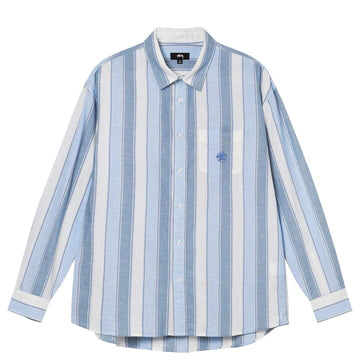 Stussy Wide Striped L/S Shirt Blue