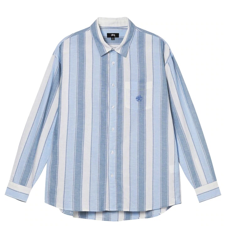 Stussy Wide Striped L/S shirt moncler Blue