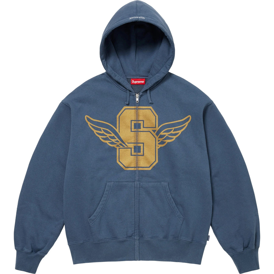 Supreme Wings Zip Up Hoodie Blue