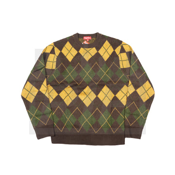 Supreme Argyle Crewneck Sweater (F/W15) Brown