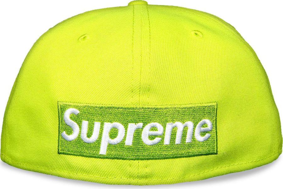 Supreme x New Era Reverse Box Logo Hat 'Bright Yellow' (WORN)