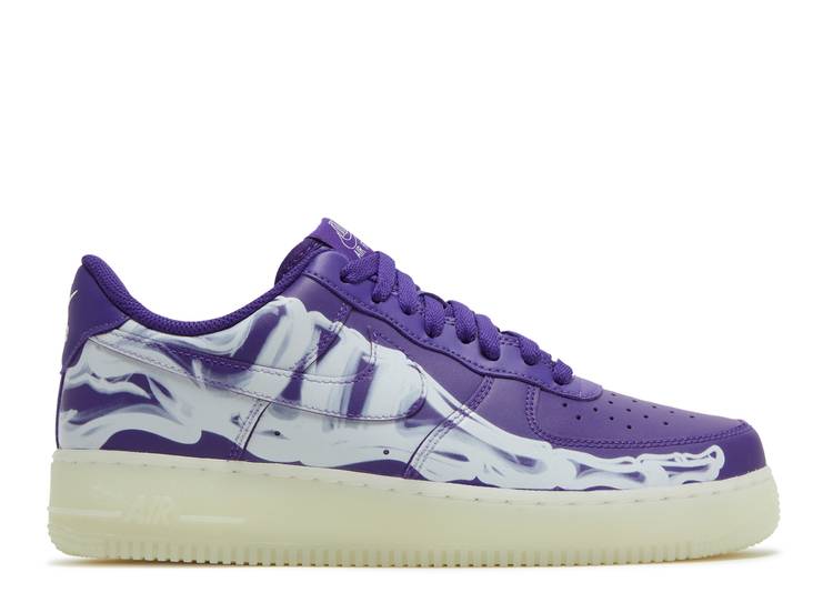 Nike Air Force 1 Low '07 QS Purple Skeleton Halloween (2021) (WORN)