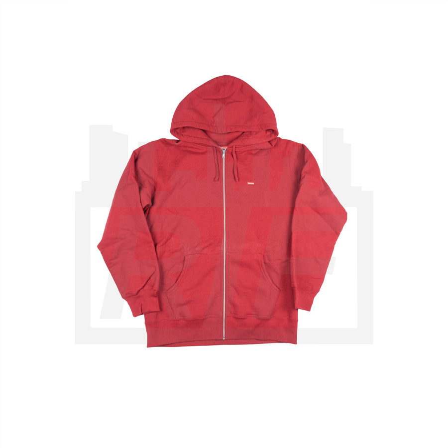Supreme Small Box Logo Zip Hood (F/W13) Red (WORN)