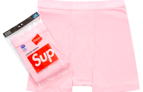 Supreme Hanes Boxer Briefs (2 Pack) Pink