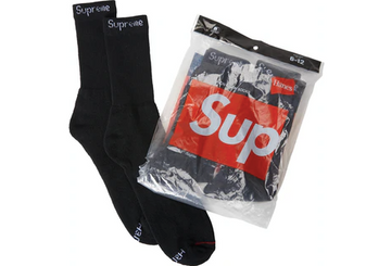 Supreme Hanes Socks (4 Pack) Black