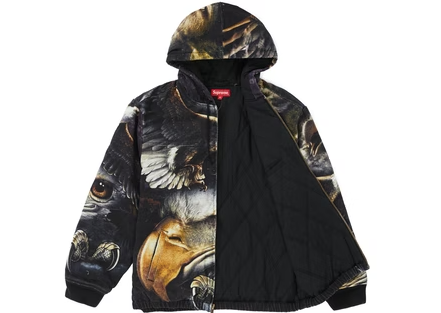 Supreme Eagle Hooded Work Jacket Black