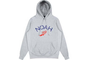 Noah Winged Foot Embroidered Hoodie Heather Grey