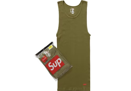 Supreme Hanes Tagless Tank Top (3 Pack) Olive – RIF LA
