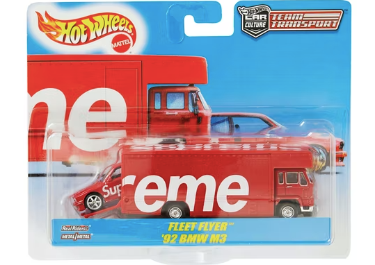 Supreme Hot Wheels Fleet Flyer + 1992 BMW M3 Red