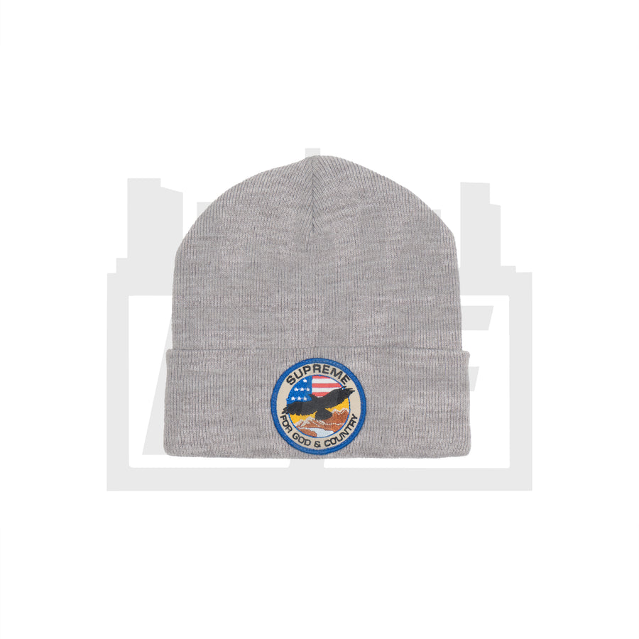 Supreme For God and Country Beanie Grey
